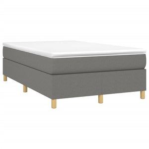 vidaXL Dark Grey Box Spring Bed Frame 120x200 cm Fabric