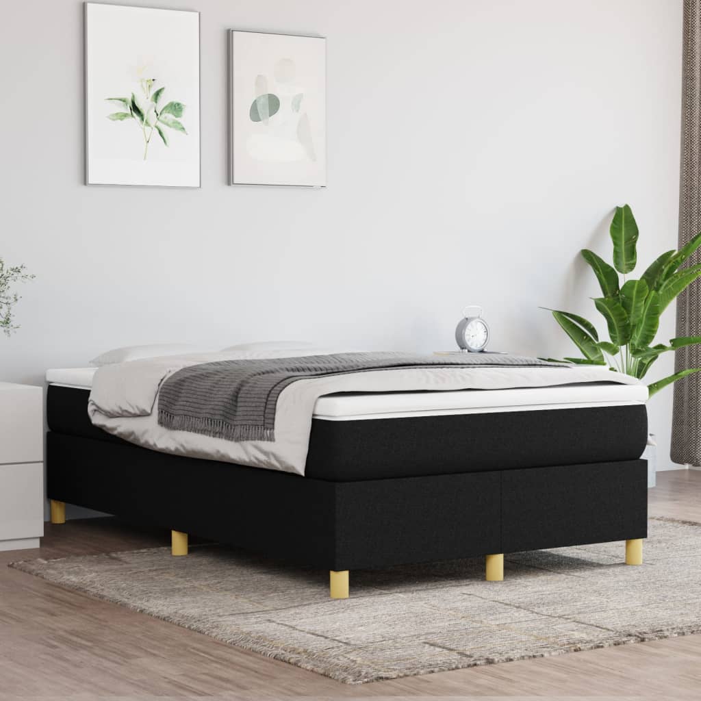 vidaXL Fabric Box Spring Bed Frame Black 120x200 cm