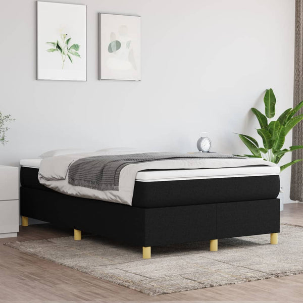 vidaXL Fabric Box Spring Bed Frame Black 120x200 cm