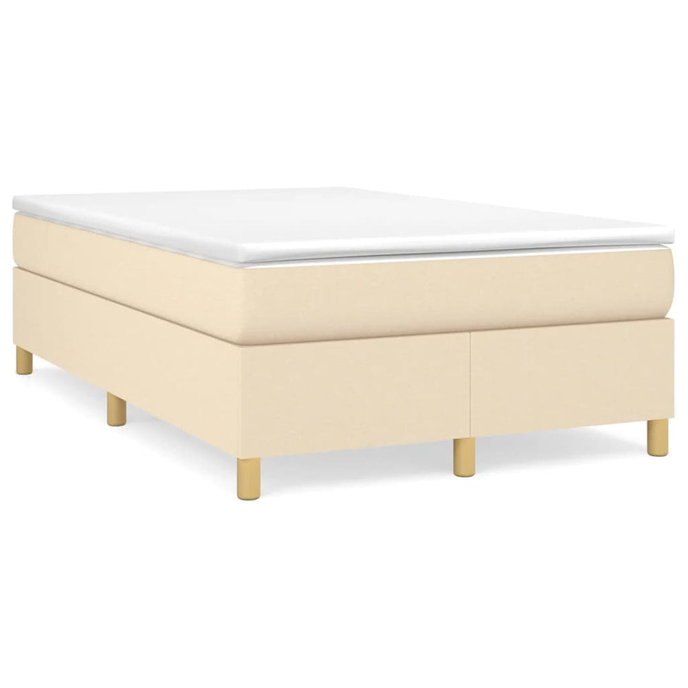 vidaXL Fabric Box Spring Bed Frame Cream 120x200 cm