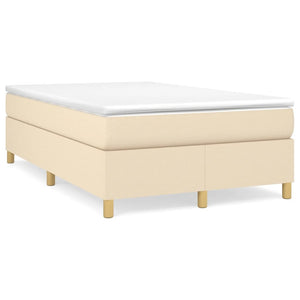 vidaXL Fabric Box Spring Bed Frame Cream 120x200 cm