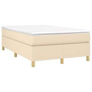 vidaXL Fabric Box Spring Bed Frame Cream 120x200 cm