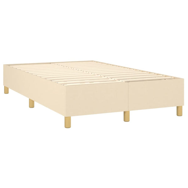 vidaXL Fabric Box Spring Bed Frame Cream 120x200 cm