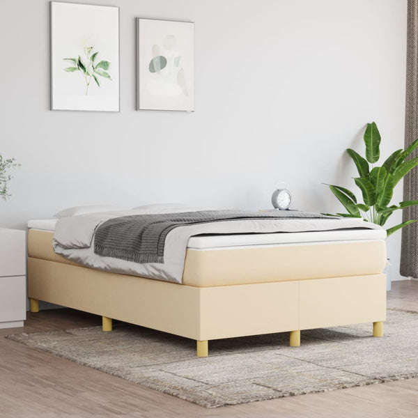 vidaXL Fabric Box Spring Bed Frame Cream 120x200 cm