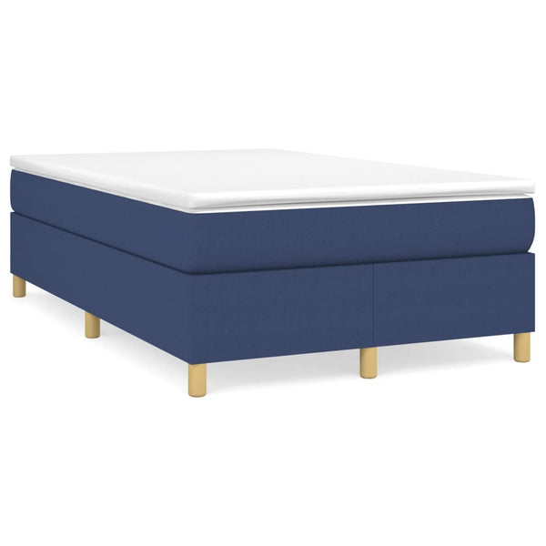 vidaXL Box Spring Bed Frame Blue 120x200 cm Fabric