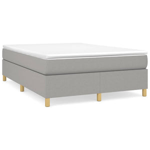 vidaXL Box Spring Bed Frame Light Gray 140x190 cm Fabric