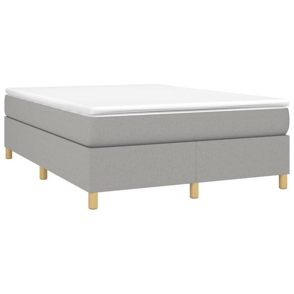 vidaXL Box Spring Bed Frame Light Gray 140x190 cm Fabric