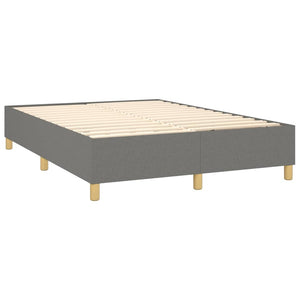 vidaXL Box Spring Bed Frame Dark Grey 140x190 cm Fabric