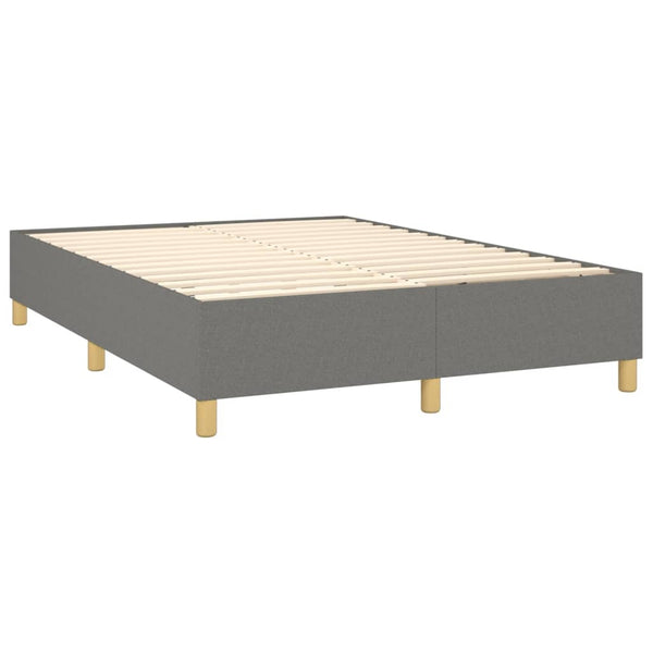 vidaXL Box Spring Bed Frame Dark Grey 140x190 cm Fabric