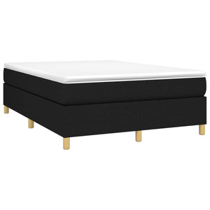 vidaXL Black Box Spring Bed Frame 140x190 cm Fabric