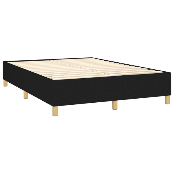 vidaXL Black Box Spring Bed Frame 140x190 cm Fabric