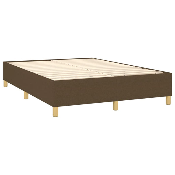 vidaXL Box Spring Bed Frame Dark Brown 140x190 cm Fabric