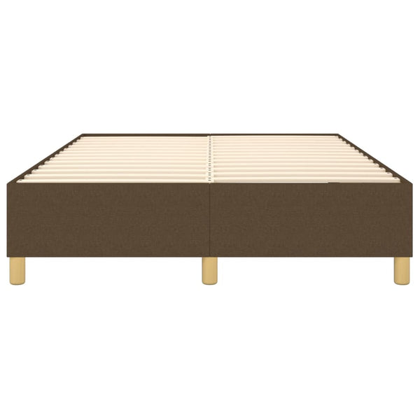 vidaXL Box Spring Bed Frame Dark Brown 140x190 cm Fabric