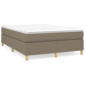vidaXL Box Spring Bed Frame Taupe 140x190 cm Fabric