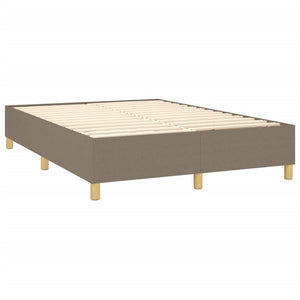 vidaXL Box Spring Bed Frame Taupe 140x190 cm Fabric