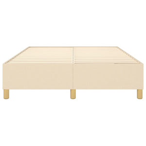vidaXL Box Spring Bed Frame Cream 140x190 cm Fabric