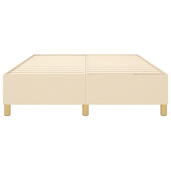 vidaXL Box Spring Bed Frame Cream 140x190 cm Fabric