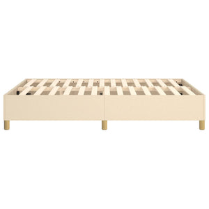 vidaXL Box Spring Bed Frame Cream 140x190 cm Fabric