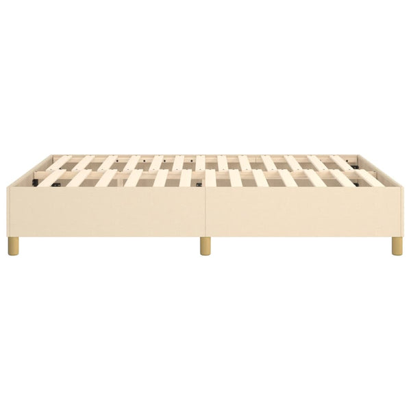 vidaXL Box Spring Bed Frame Cream 140x190 cm Fabric
