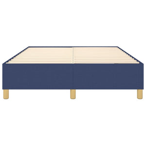 vidaXL Box Spring Bed Frame Blue 140x190 cm Fabric