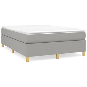 vidaXL Box Spring Bed Frame Light Grey 140x200 cm Fabric