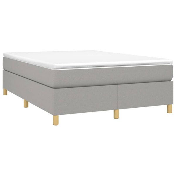 vidaXL Box Spring Bed Frame Light Grey 140x200 cm Fabric
