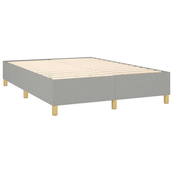 vidaXL Box Spring Bed Frame Light Grey 140x200 cm Fabric
