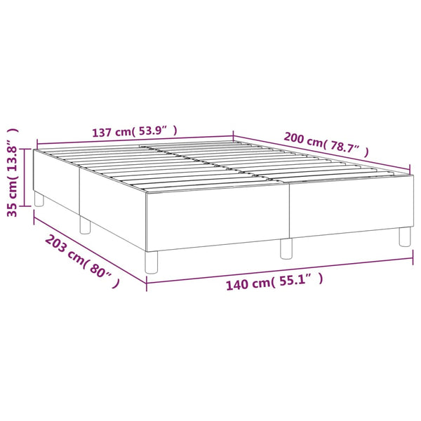 vidaXL Box Spring Bed Frame Light Grey 140x200 cm Fabric