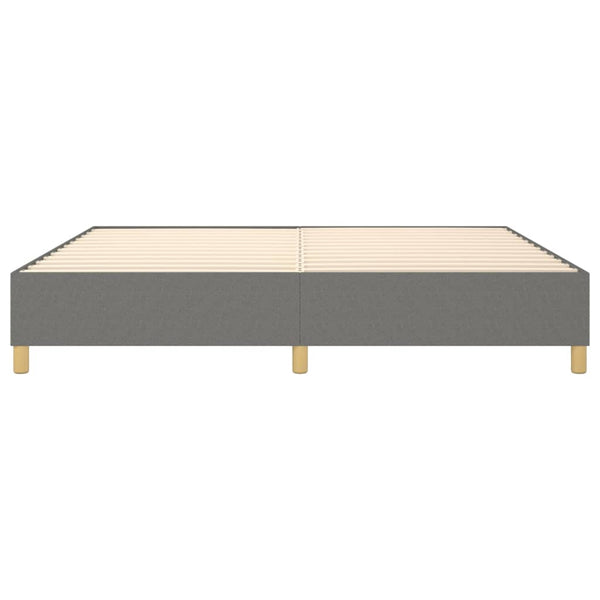 vidaXL Box Spring Bed Frame Dark Gray 140x200 cm Fabric