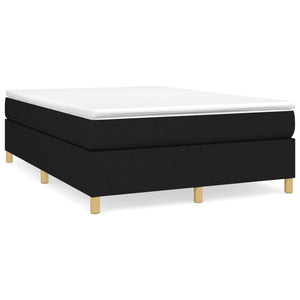 vidaXL Box Spring Bed Frame Black 140x200 cm Fabric
