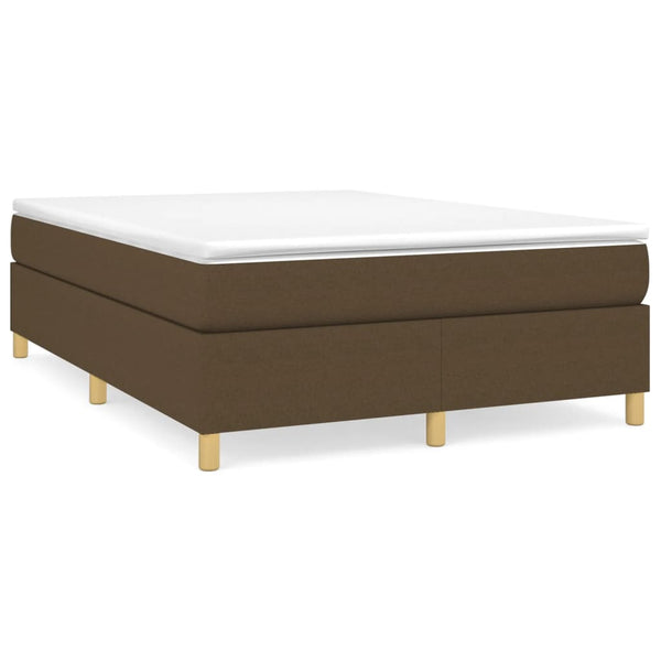 vidaXL Box Spring Bed Frame Dark Brown 140x200 cm Fabric