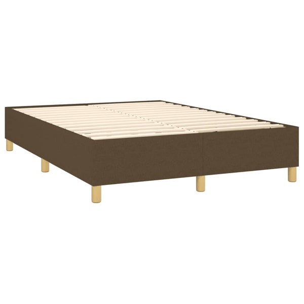 vidaXL Box Spring Bed Frame Dark Brown 140x200 cm Fabric