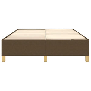 vidaXL Box Spring Bed Frame Dark Brown 140x200 cm Fabric