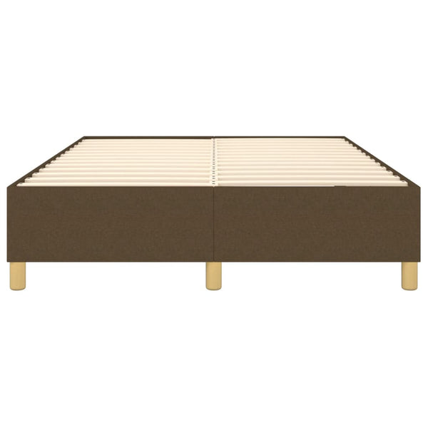 vidaXL Box Spring Bed Frame Dark Brown 140x200 cm Fabric
