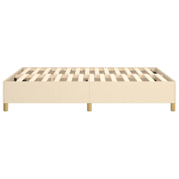vidaXL Box Spring Bed Frame Cream 140x200 cm Fabric
