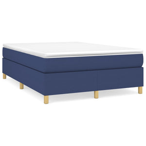 vidaXL Box Spring Bed Frame Blue 140x200 cm Fabric