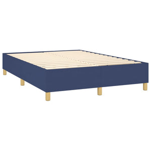 vidaXL Box Spring Bed Frame Blue 140x200 cm Fabric