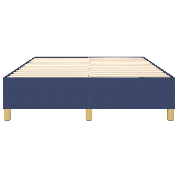 vidaXL Box Spring Bed Frame Blue 140x200 cm Fabric
