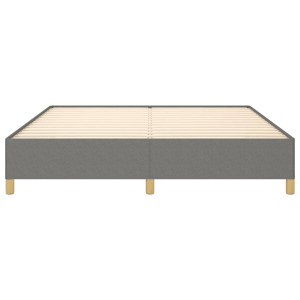 vidaXL Dark Grey Box Spring Bed Frame 160x200 cm Fabric
