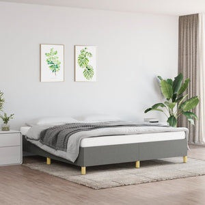 vidaXL Dark Grey Box Spring Bed Frame 160x200 cm Fabric