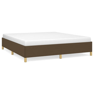 vidaXL Box Spring Bed Frame Dark Brown 160x200 cm Fabric