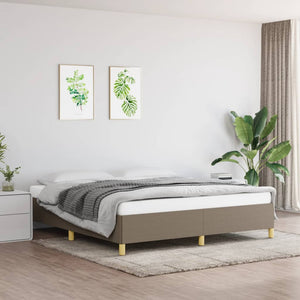 vidaXL Box Spring Bed Frame Taupe 160x200 cm Fabric