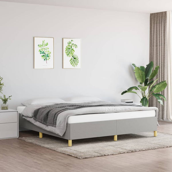 vidaXL Box Spring Bed Frame Light Grey 180x200 cm Fabric