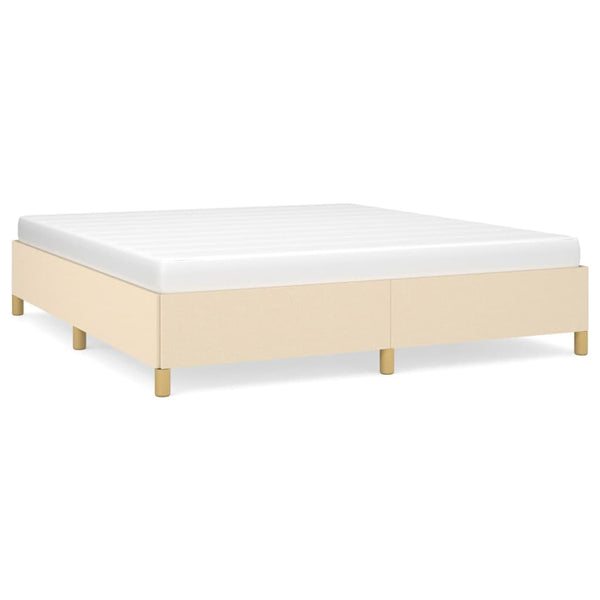 vidaXL Box Spring Bed Frame Cream 180x200 cm Fabric