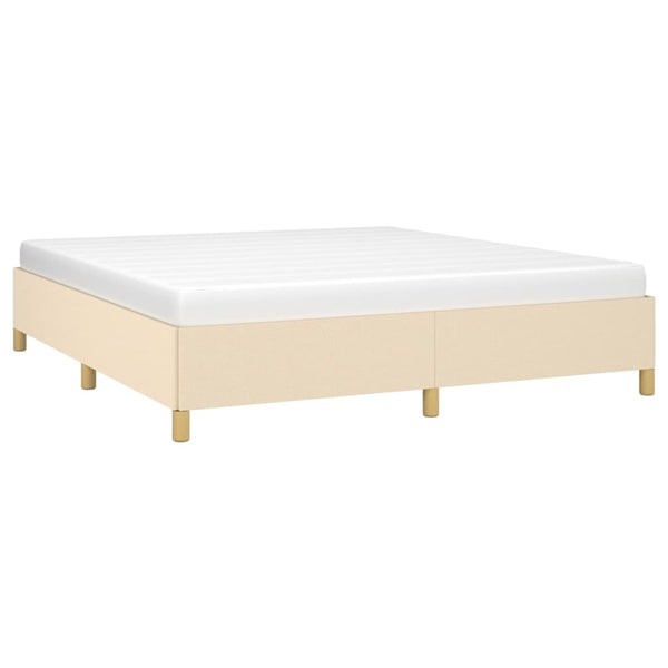 vidaXL Box Spring Bed Frame Cream 180x200 cm Fabric