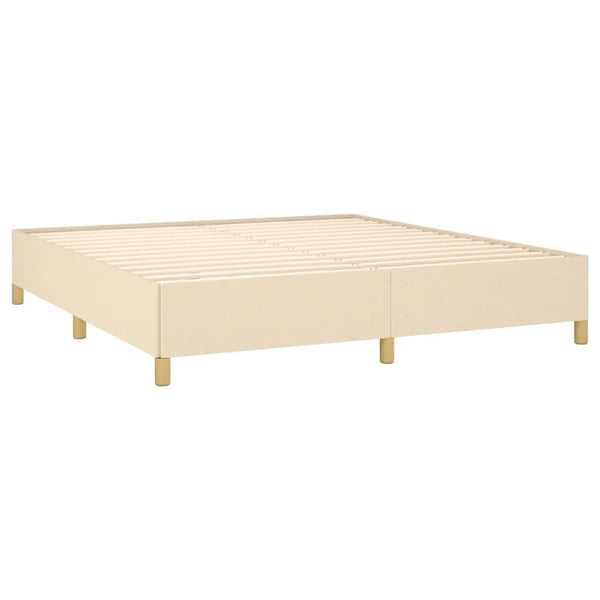 vidaXL Box Spring Bed Frame Cream 180x200 cm Fabric