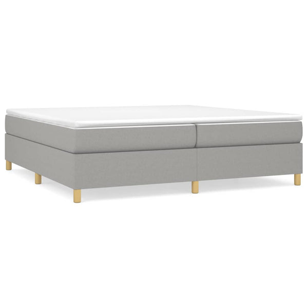 vidaXL Light Grey Box Spring Bed Frame 200x200 cm Fabric
