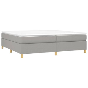 vidaXL Light Grey Box Spring Bed Frame 200x200 cm Fabric