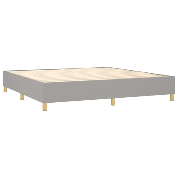 vidaXL Light Grey Box Spring Bed Frame 200x200 cm Fabric