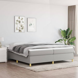 vidaXL Light Grey Box Spring Bed Frame 200x200 cm Fabric
